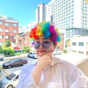 뽀글뽀글 무지개 가발 파마머리 파티 이벤트 (WFFTWTJ)