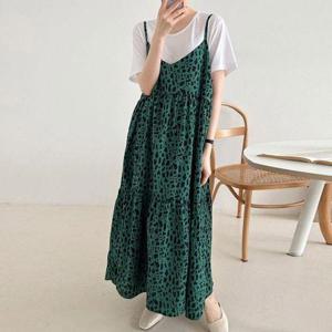 [보리맘]레오 뷔스티에 빅사이즈 끈 원피스 여름 임부복 태교 해외 여행 룩 F540