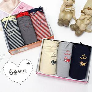 6매세트 위생 팬티 면스판 미디 여성 여자 방수 속옷 생리 샘방지