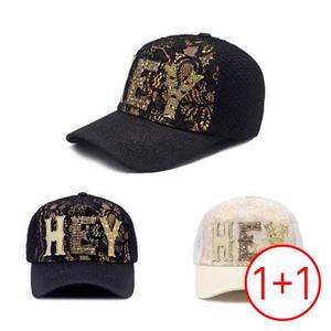 [지와이] 1+1 여름 레이스 메쉬 시스루 큐빅 모자 망사 자외선 차단 여성 헤이 볼캡 챙 데일리 기본 워싱