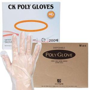 고려양행 CK 폴리글러브 일회용 비닐장갑 200매 비멸균 위생장갑
