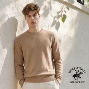 [비버리힐즈폴로클럽] 간절기 남성 플레인 라운드 니트