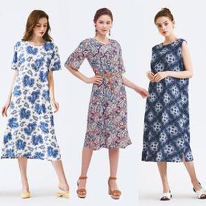 [딜크릿] [하비] 1+1 여성 인견 여름원피스 홈웨어 색상랜덤 2종