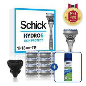 [APP전용] 쉬크 하이드로5 스킨프로텍트 면도기 기획팩 (핸들1+날13입+커버1) + 센서티브라임폼 60g  증정