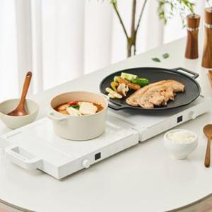 롯데이라이프 2구 휴대용 전기 인덕션 공간절약 접이식 보관편한 미니 소형 가정용