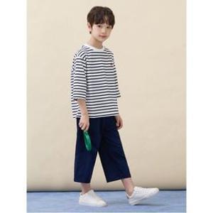 [26SS 10%]7부 스트라이프 상하세트  네이비 BI6341U01R