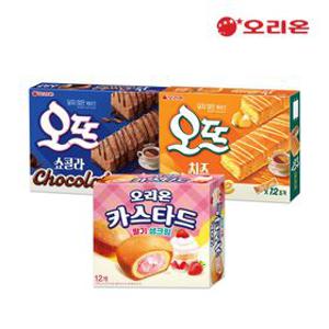 오리온 오뜨 치즈 12P + 쇼콜라 12P + 카스타드 딸기생크림 12P