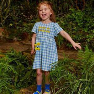 [밀리밤] 이랜드 키즈 밀리밤 피크닉 면 100% 공주데일리 체크 원피스 MLOM2450A_7358