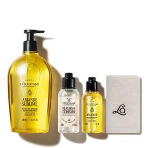 [기프트][단독] 아몬드 소프트닝 샤워 오일 500ml 세트 (+디럭스 2종+타올)