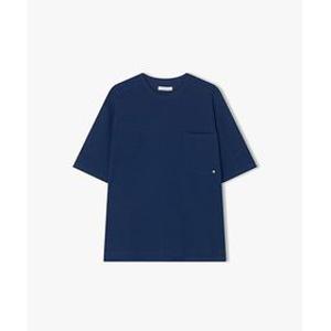 [리버클래시]LLM41591 트루블루 오버핏 포켓 라인절개 디테일 반팔 티셔츠