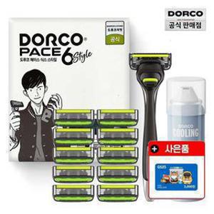 도루코 페이스6 스타일 기획세트2호(면도기+면도날10입+쉐이빙폼)+ 증정 GS기프티콘