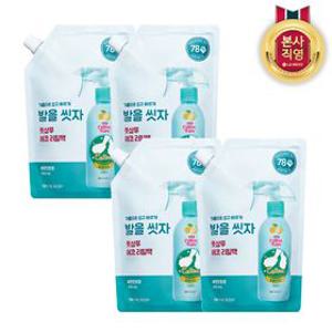 온더바디 코튼풋 발을씻자 풋샴푸 리필 레몬민트 500ml x 4개