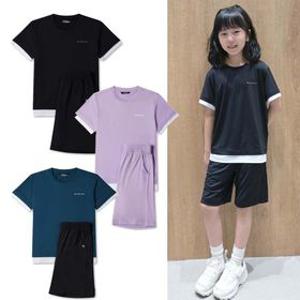 (26신상)시원한소재 활동량 많은아이필수템 기능성레이어드반팔5부세트