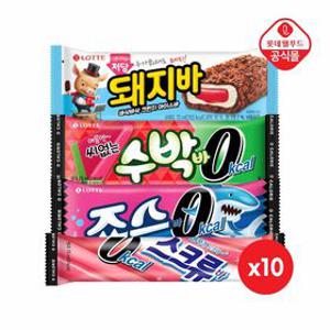 저당 돼지바x10+0칼로리(죠스바x10+스크류바x10+수박바x10)
