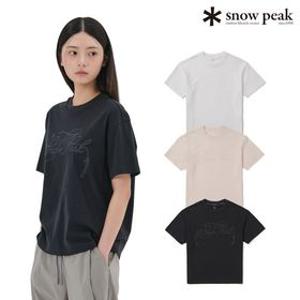 [최초가:59,000원]아스킨 여성 발포 레터링 반팔 티셔츠 캠핑룩 S25MWFTS87_BS