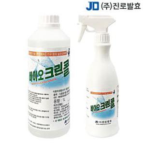 바이오크린콜 안심소독 살균소독제 진로발효 주정 뿌리는 에탄올 알콜 발효 1L 450ml 1개 75