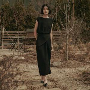 ARIA TWIST STRAP DRESS_BLACK