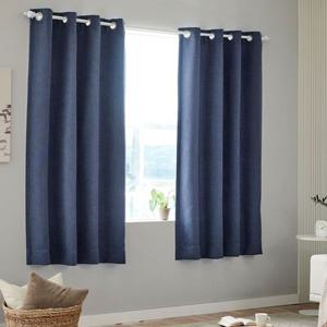 [모던하우스] 사계절 생활암막 아일렛형 반창문커튼 140x180 딥블루 2p