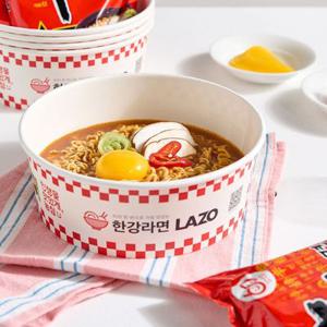 라조 농심에디션 한강라면용기 국내생산 원형용기 화이트 편의점 300개 라면조리기 인덕션 일회용 종이 그릇