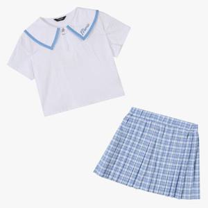 [셀덴] 체크 스커트 티세트 EDRT24407_7358