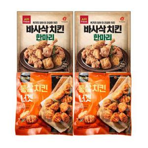 [APP전용] 마니커에프앤지 바사삭치킨한마리 500g 2봉 + 리얼통살너겟 300g 2봉