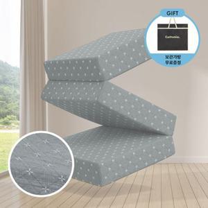 코트니아 [출시이벤트/7cm/10cm/15cm] 플라워 3단 접이식 매트리스 원룸 바닥 단단한 수면매트 자취 접는 침대