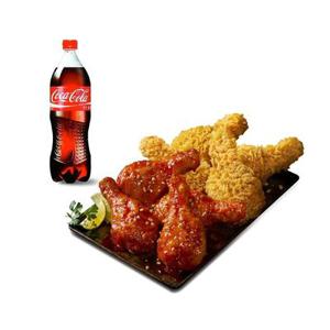 황올반+BBQ양념반(닭다리)+콜라1.25L