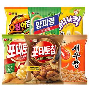 농심 포테토칩8봉+꿀꽈베기4봉+새우깡4봉 /꿀꽈배기/양파링/먹태깡/매운새우깡