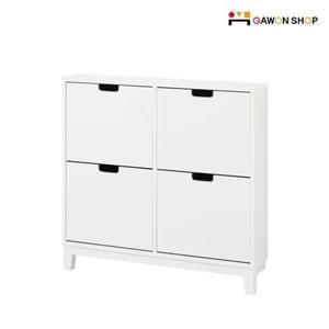 [이케아] STALL 4칸 신발장 (화이트/벽고정나사포함)/수납장/콘솔