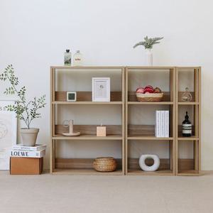 아이리스 코리아 수납선반 조립 거실 베란다 미니 틈새 슬림 우드 나무 다용도 3단 낮은 와이드 수납장 OWR-600