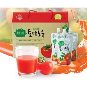 하늘농부 착즙 갈아만든 물한방울 안넣은 유기농 토마토즙 2박스 토마토쥬스