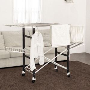 국산 튼튼한 엔드세이브 폴딩 빨래건조대 블랙 이동접이식 이불건조대