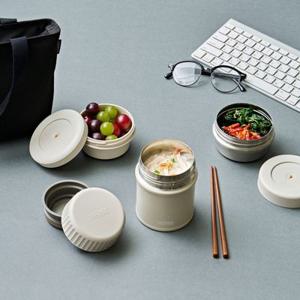 써모스 뉴 플+스 반반 보온도시락 TKLG-1001 런치박스 도시락가방 학생 수능 직장 스텐 보온백