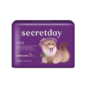 시크릿데이 러브 오버나이트 슈퍼롱 8p 2개 화장지 생리대