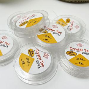 국산 투명 블랙 우레탄줄 크리스탈텍 국내생산 비즈줄 비즈공예재료 비즈팔찌줄 비즈반지 5m / 0.3~1.0사이즈