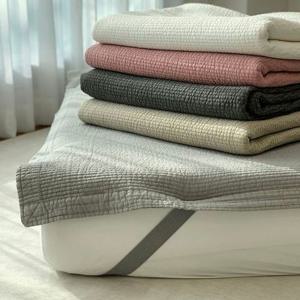 한스갤러리 순면 워싱 피그먼트 줄누비 고정밴드 매트리스 침대 패드 SS