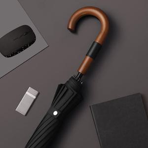 포유렐라 튼튼한 16k 원목 곡선형 장우산 골프우산 자동 대형 우산