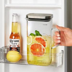 내열유리 스텐 뚜껑 사각 물병 냉장고 물통 가정용 업소용