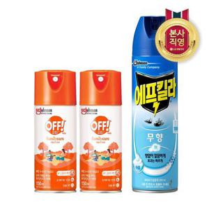 (현대Hmall) 에프킬라 오프 모기기피제 스프레이 150ml x 2개 + 모기 스프레이 에어로졸 무향 500ml