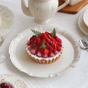 [리퍼] 벨류세라믹 끌로에 케익플레이트 32cm (아이보리)