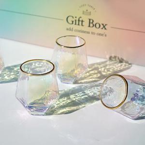 미스틱 오로라 홀로그램 골드 다이아 소주잔 4p 선물세트