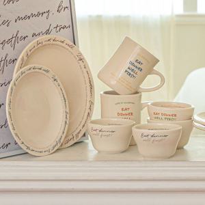 뉴욕 레터링 플레이트 홈카페 브런치 접시 식기세트 (8P)