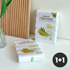 1+1(총 200매) 옥수수 전분 생분해 쓰레기봉투 썩는 비닐봉지 자연분해 주방 휴지통