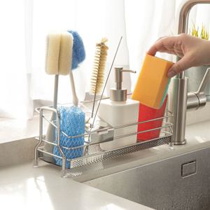 바스헬퍼 올스텐 304 무타공 물빠짐 수세미 거치대 칫솔걸이 치약 면도기 꽂이(와이드)