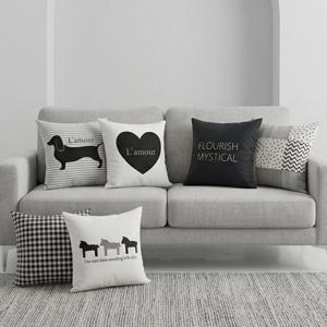 어반 모노 라인 블랙 모던 쿠션커버 6종 시크한 호텔 카페 거실 소파용