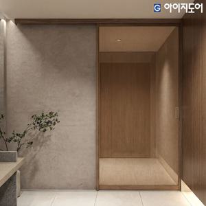 원슬라이딩 중문 브론즈강화 UV패브릭 초슬림1.4 현관 도어 미닫이 아파트 시공설치
