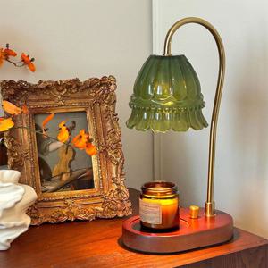 [해외] 빈티지 인테리어 플라워 캔들워머 타이머 캔들 램프 무드등