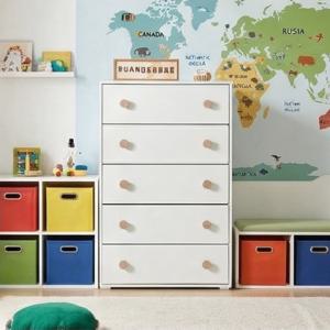 5단 서랍장 낮은 수납장 옷수납장 원목 옷서랍장 BHRBV