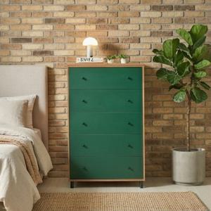 진녹색 5단 원목 옷수납장 5단서랍장 800서랍장 E0 BHRGT