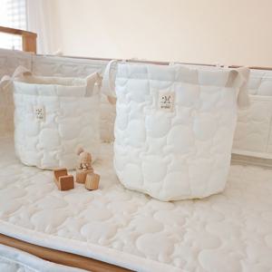 곰누빔 기저귀 바구니 아기 장난감 정리함 보관함 패브릭 수납